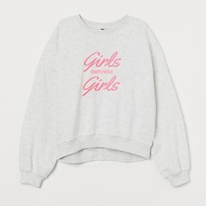 H&M Embroidered Crew Sweatshirt